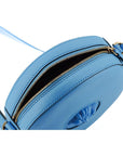 Versace Chic Blue Leather Round Shoulder Bag