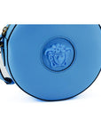 Versace Chic Blue Leather Round Shoulder Bag