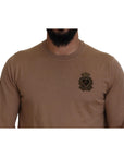 Dolce & Gabbana Beige Cashmere Crewneck Pullover Sweater