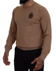 Dolce & Gabbana Beige Cashmere Crewneck Pullover Sweater