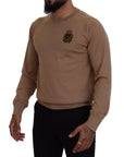 Dolce & Gabbana Beige Cashmere Crewneck Pullover Sweater