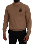 Dolce & Gabbana Beige Cashmere Crewneck Pullover Sweater