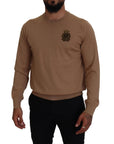 Dolce & Gabbana Beige Cashmere Crewneck Pullover Sweater