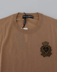 Dolce & Gabbana Beige Cashmere Crewneck Pullover Sweater