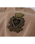 Dolce & Gabbana Beige Cashmere Crewneck Pullover Sweater