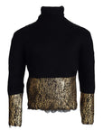 Dolce & Gabbana Stunning Black and Gold Crewneck Sweater