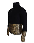 Dolce & Gabbana Stunning Black and Gold Crewneck Sweater