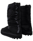 Dolce & Gabbana Elegant Mid-Calf Boots in Black Polyester