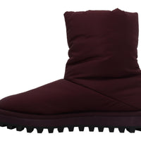 Dolce & Gabbana Elegant Bordeaux Mid Calf Boots