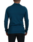 Dolce & Gabbana Elegant Blue Cotton Pullover Sweater