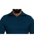 Dolce & Gabbana Elegant Blue Cotton Pullover Sweater