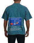 Dolce & Gabbana Elegant Crew Neck Cotton Tee in Blue