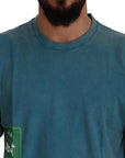 Dolce & Gabbana Elegant Crew Neck Cotton Tee in Blue