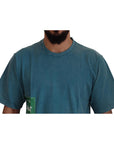 Dolce & Gabbana Elegant Crew Neck Cotton Tee in Blue