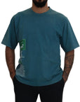 Dolce & Gabbana Elegant Crew Neck Cotton Tee in Blue