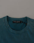 Dolce & Gabbana Elegant Crew Neck Cotton Tee in Blue