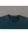 Dolce & Gabbana Elegant Crew Neck Cotton Tee in Blue
