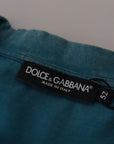 Dolce & Gabbana Elegant Crew Neck Cotton Tee in Blue