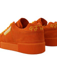 Dolce & Gabbana Chic Orange Suede Lace-Up Sneakers