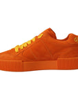 Dolce & Gabbana Chic Orange Suede Lace-Up Sneakers