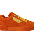 Dolce & Gabbana Chic Orange Suede Lace-Up Sneakers