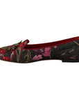 Dolce & Gabbana Multicolor Leather and Fabric Flats with Sacred Heart Patch