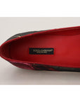 Dolce & Gabbana Multicolor Leather and Fabric Flats with Sacred Heart Patch