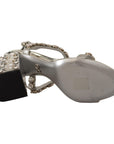 Dolce & Gabbana Crystal-Embellished Silver Leather Pumps