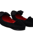 Dolce & Gabbana Elegant Black Suede Ballet Flats