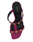 Versace Elegant Purple Calf Leather High Sandals
