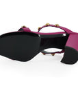 Versace Elegant Purple Calf Leather High Sandals