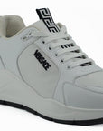Versace Sleek White Calf Leather Sneakers