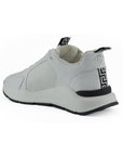 Versace Sleek White Calf Leather Sneakers