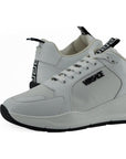 Versace Sleek White Calf Leather Sneakers