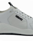 Versace Sleek White Calf Leather Sneakers