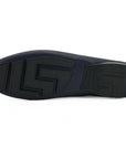 Versace Elegant Navy Blue Calf Leather Loafers
