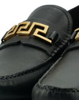 Versace Elegant Black Calf Leather Men's Loafers