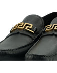 Versace Elegant Black Calf Leather Men's Loafers