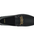 Versace Elegant Black Calf Leather Men's Loafers
