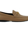 Versace Exquisite Medusa Gold-Tone Leather Loafers