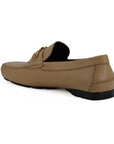 Versace Exquisite Medusa Gold-Tone Leather Loafers