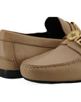 Versace Exquisite Medusa Gold-Tone Leather Loafers
