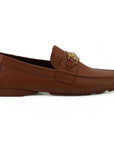 Versace Elegant Medusa-Embossed Leather Loafers