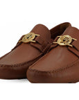 Versace Elegant Medusa-Embossed Leather Loafers