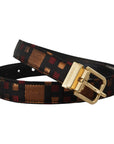 Dolce & Gabbana Multicolor Leather Belt with Gold Buckle