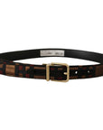 Dolce & Gabbana Multicolor Leather Belt with Gold Buckle