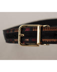 Dolce & Gabbana Multicolor Leather Belt with Gold Buckle