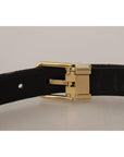 Dolce & Gabbana Multicolor Leather Belt with Gold Buckle