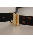 Dolce & Gabbana Multicolor Leather Belt with Gold Buckle