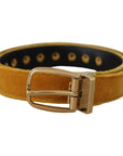 Dolce & Gabbana Elegant Velvet Gold Buckle Women's Belt